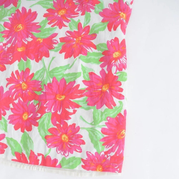 Vintage 90s Merona Pink And Green Floral Daisy  Midi Dress Size L - Picture 6 of 14